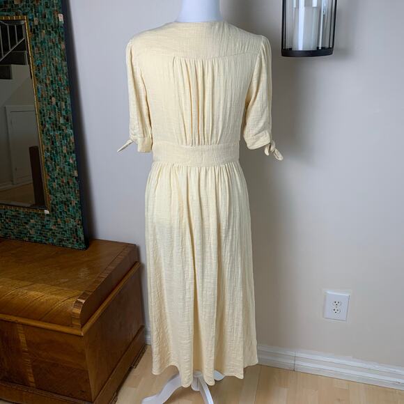 Free People Size S Women's Love Of My Life Midi Dress Butter Yellow Summer - Picture 10 of 11